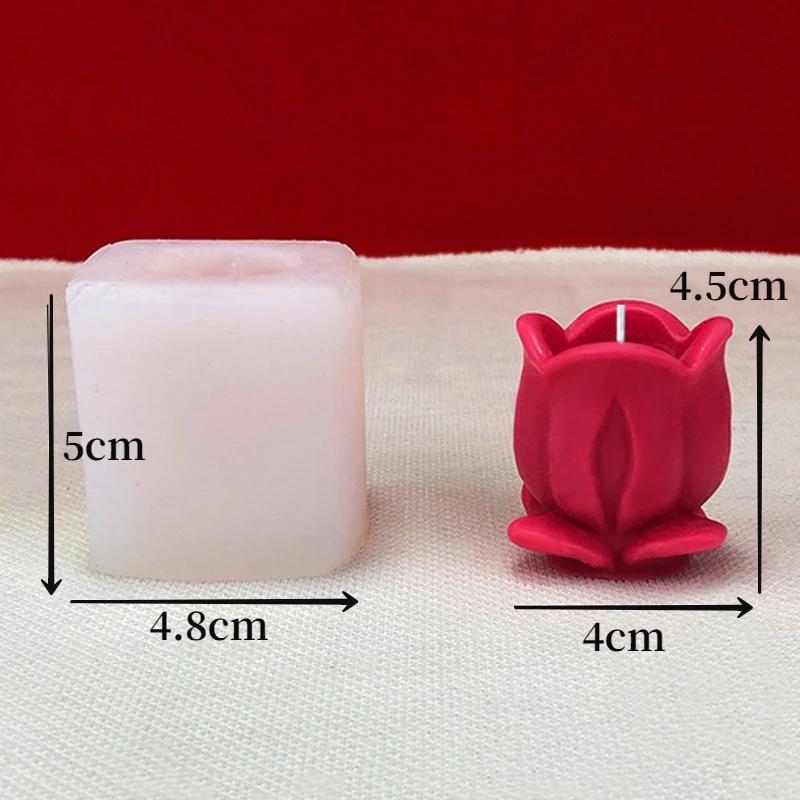 

3D Tulip flower Candle Silicone mold Handmade flower soap plaster resin crafts mold DIY ice cube chocolate cake baking tool