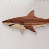 Rustic Wooden Shark Wall Decor Ocean Fish Wall Hanging Sculpture Coastal Beach Style Wall Art for Bedroom Living Room