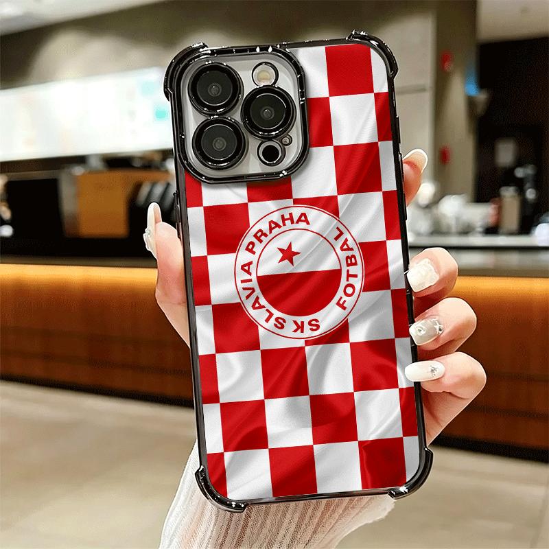 Sk Slavia Praha Czech Republic Soft Phone Case For iPhone 15 16 17 Air 14 Pro Max 16E Plus 13 12 Mini Plating Anti-Fall Fundas
