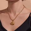 Oumayka 18K Gold-Plated Stainless Steel Heart & Round Bead Necklace