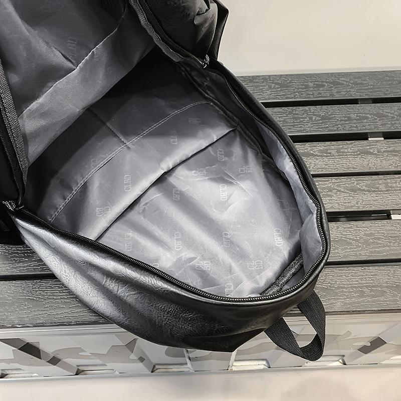 PU Backpack Men's Travel Backpack Large Capacity Commuter Schoolbag