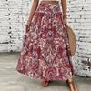 Women's Smocked Floral Maxi Skirts Summer Tube Dresses  Long A Line Pleated Beach Skirt