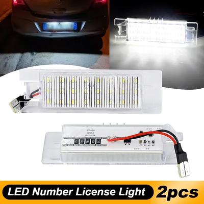 2PCS for Opel Astra H J K Corsa Zafira Ignia Vectra Meriva Adam or Vauxhall Error Free LED License Number Plate Light Lamps