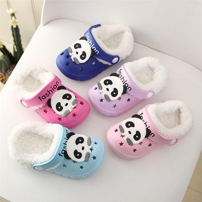 Chaussure Enfant Fille Dessin Animé Coton Pantoufles Nouveau-né Garçon Chaussure en Coton Amovible Peluche Intérieur Bébé Coton Creusé Pantoufles Deux Ports