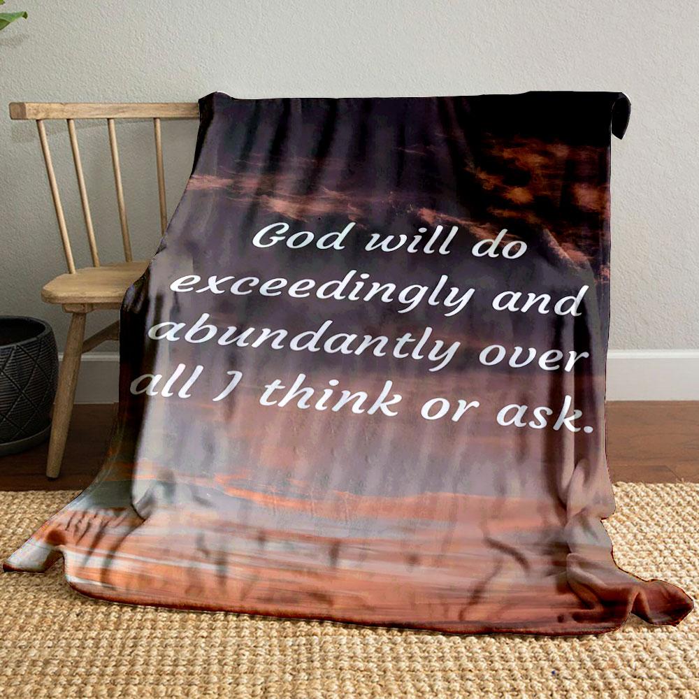 

God Will Do Exceedingly Cloud Print Blanket Printed Blanket for Living Room Bed Couch lunch break Soft Cozy Blanket for Friend s festival Gift 80cm x 120cm