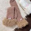 Women Girls Winter Thick Coral Fleece Cartoon Big Mouth Monster Plush Sleep Socks Warm Soft Home Socks