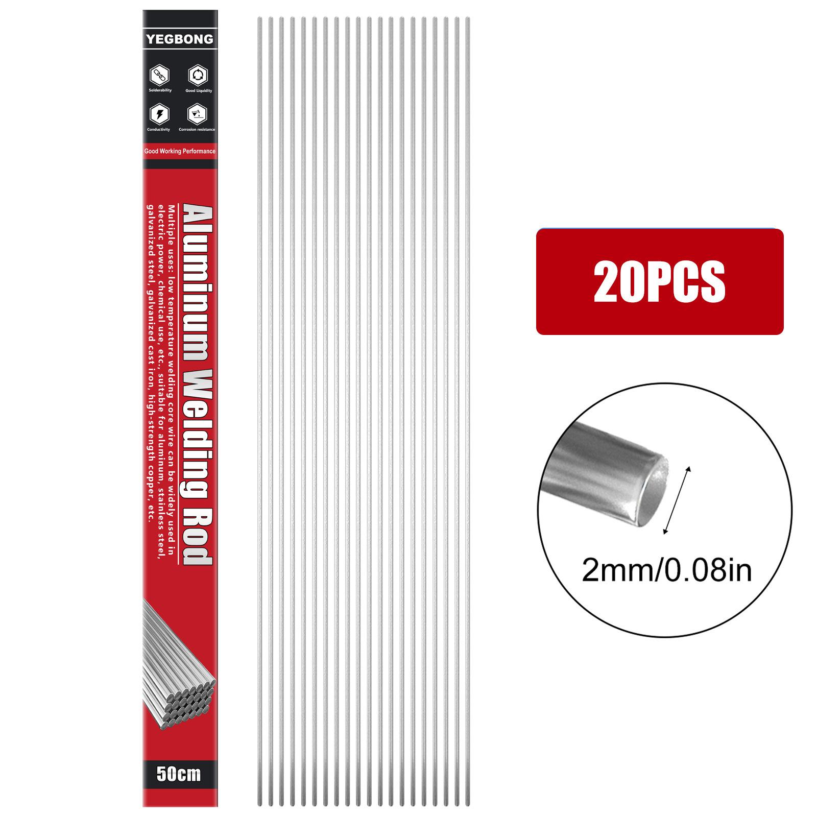

10/20 шт. легкоплавкие универсальные сварочные стержни из стали, алюминия, меди, железа, металлическая порошковая сварочная проволока, порошок не нужен 50cm*2.0mm（20pcs）