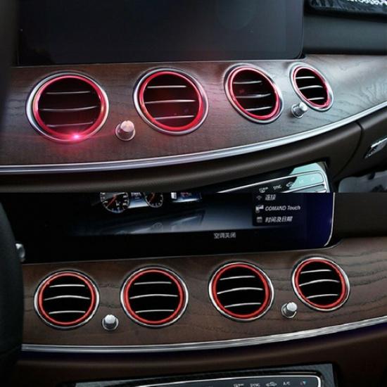 8x Red Air Vent Outlet Inner Ring Cover Trim for Mercedes Benz E Class W213 16+