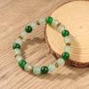 Two Tone Green Jade Beaded Bracelet With Gold Spacers Serene Fashion Jewelry For Men And Women Daily Wear Simple Versatile Accessory