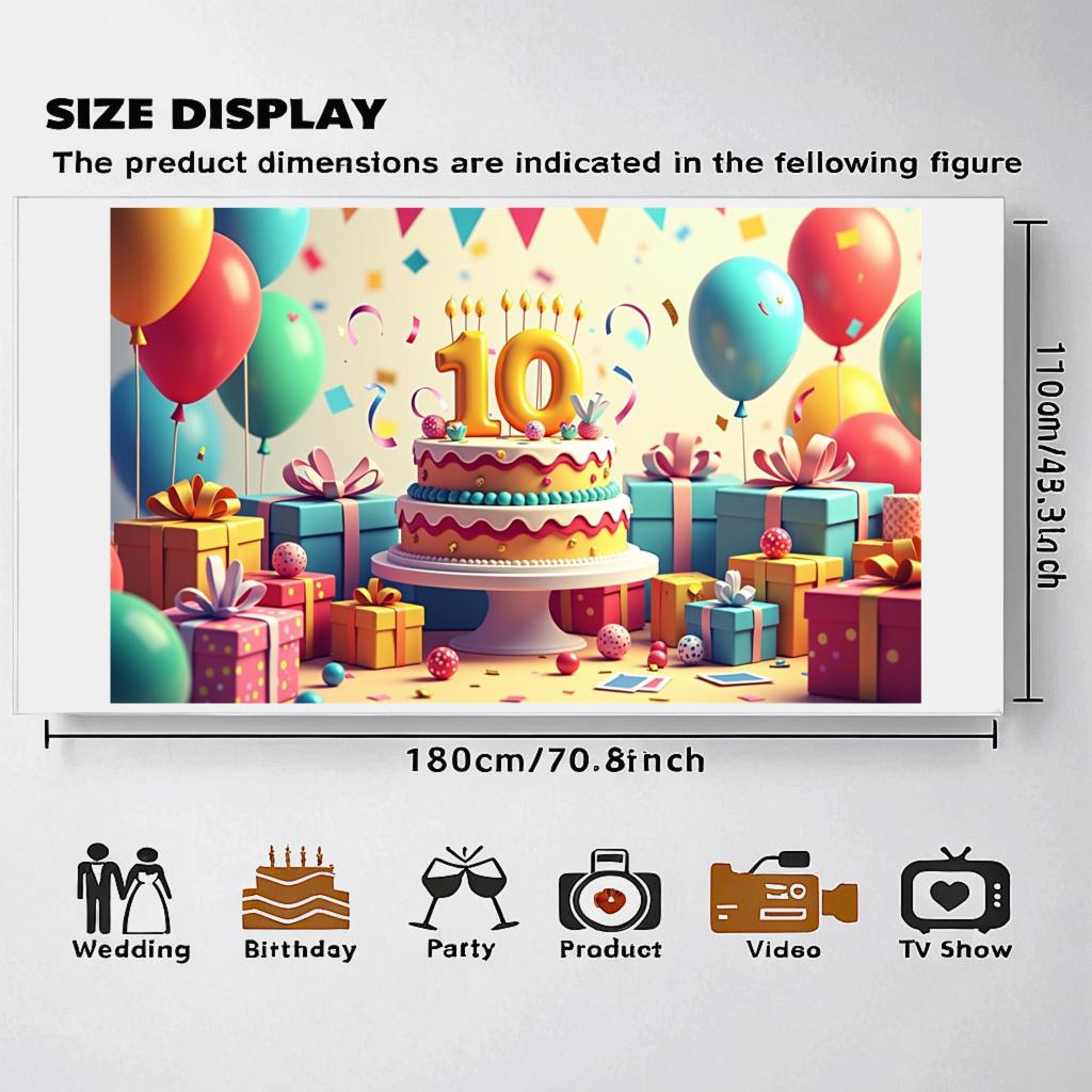 Backdrop Party Decorations Photo Booth Background For Birthday Party Celebration Anniversary Event