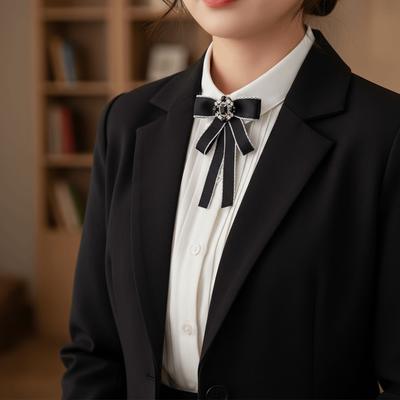 Elegant Bow Brooches Cloth Art Shirt Collar Pins Fashion Necktie Jewelry Accessories