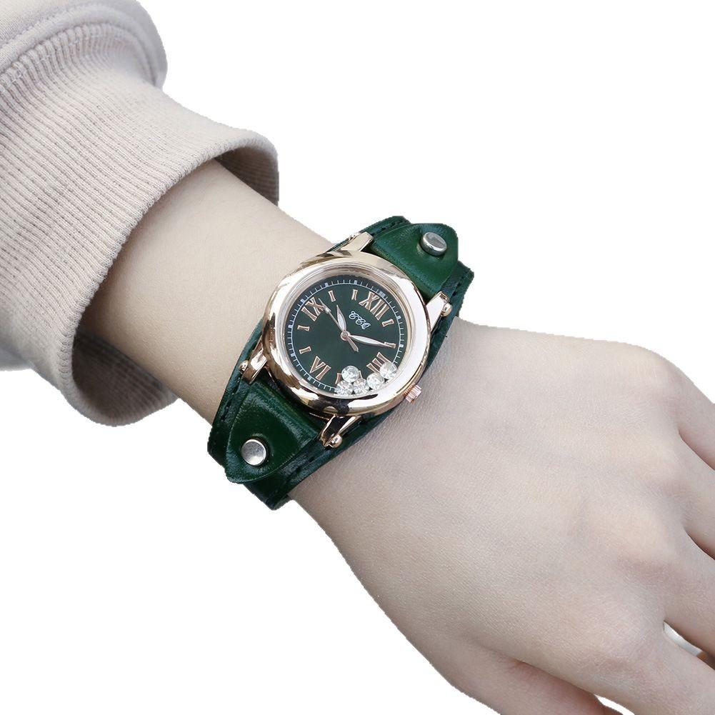 Piece Retro Watch Fashion Mechanical Watch Round Leather Strap Women'S Watch Women'S Watch