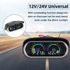 12V 24V  Water Temperature Gauge 2 IN 1 Car Truck LCD Gauge Voltmeter With 1/8 NPT Temp Sensor Water Temp Meter for Auto Cars