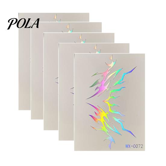 5 Sheets Holographic Lightning Tattoos, Waterproof Flash Temporary Stickers, Full Color Body Art for Festival Party Sale Goods