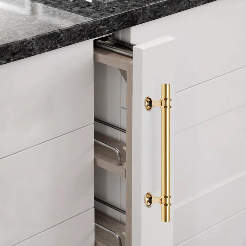 Modern Black Gold Cabinet Handles - Solid Drawer Knobs For Kitchen Furniture With Zinc Alloy Material