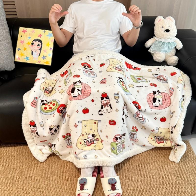Soft Plush Double-Sided Blanket Baby Toddler Sofa Bed Cozy Fleece Throw 70x100 100x150 150x200 200x230cm