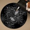 1PCS Halloween Spider Round Crystal Velvet Floor Mat Non-Slip Living Room Bedroom Outdoor Carpet Holiday Home Decoration