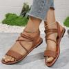 Women's Sandals Summer Korean Version Net Red Wear Fashion Versatile Woven Flat Fairy Roman Sandals