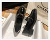 Women's 2025 British Style Black Leather Loafers: Autumn Flat-Toe Work Shoes