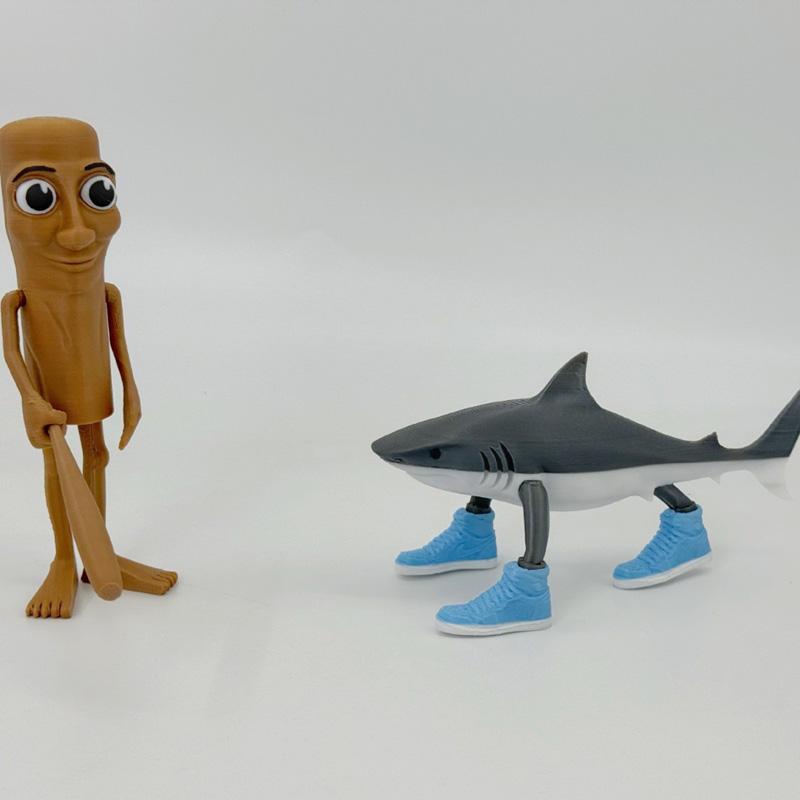 Shark Figurine Figure Desktop Decoration Figure Ornament Funny Doll 3D Printed Toy Model Children's Day Birthday Gift New