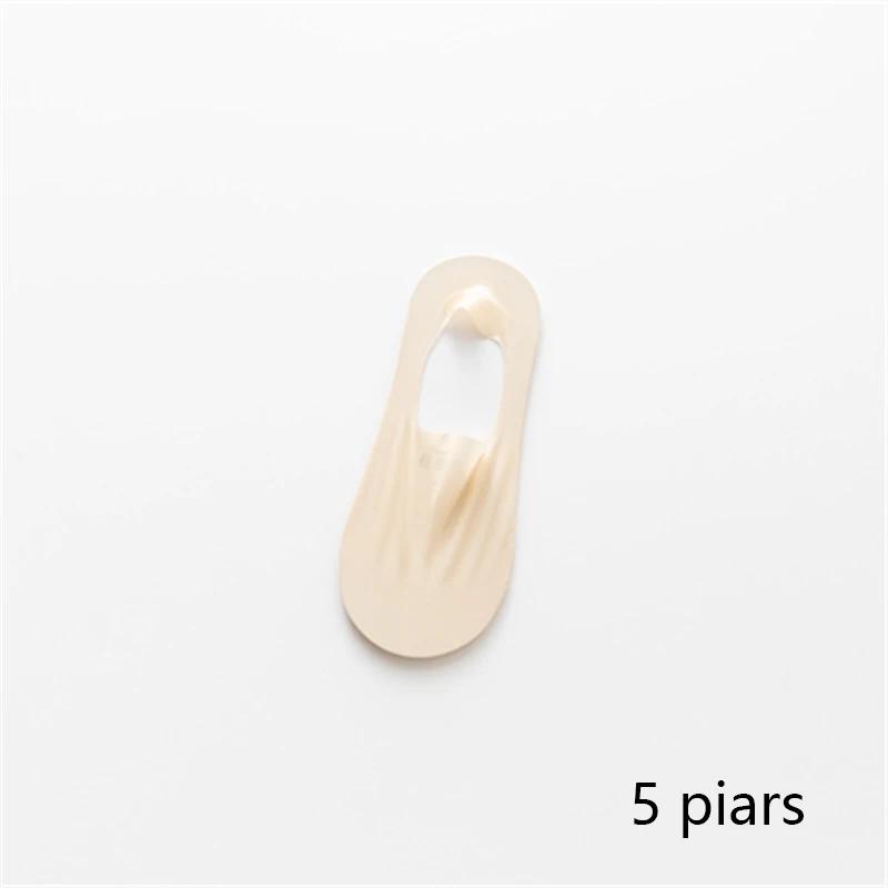 

5 пар/лот короткие носки женские летние ультратонкие невидимые с низким вырезом силиконовые противоскользящие сетчатые носки-лодочки из ледяного шелка однотонные One Size