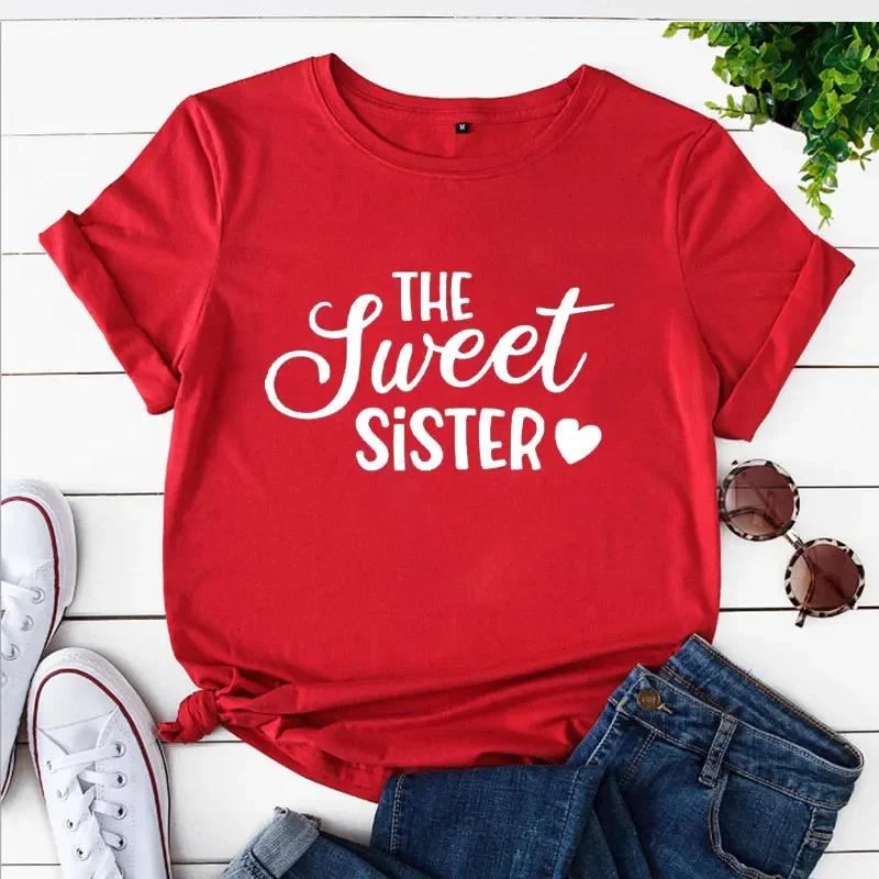 Family Reunion Women Clothes Funny Matching Sisters Print T Shirt Tee Basic Harajuku Ulzzang Y2K Top Weekend Graphic Red Tshirt