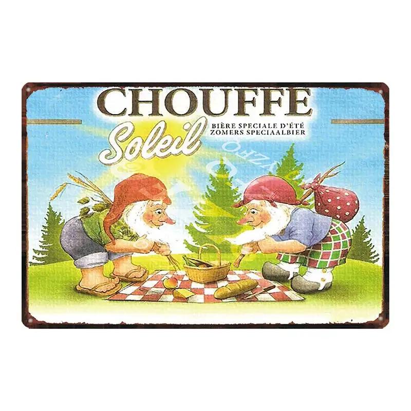 Chouffe Beer Retro Metal Tin Sig Vintage Plate Wall Pub Restaurant Bathroom Decorations For Home Art Decor Iron Poster DU-4910A