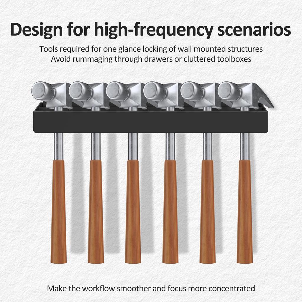 Heavy Duty Steel Hammer Rack Organizer Wall Mounted Bracket for Garage For Workshop Shed Tool Storage Space Efficient Storage