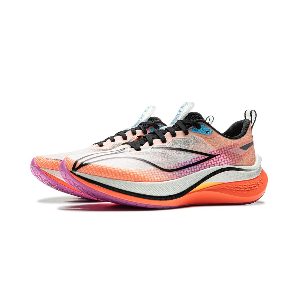 New LiNing Red Hare 7 Pro Shock Absorbers Slip Resistant Low top Sprint Running Shoes Men's White Orange ARPU001-18