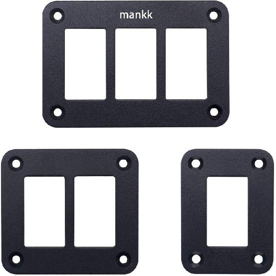 Weideer 1 Way Rocker Switch Panel Housing Black Anodized Aluminium Switch Shell Bracket with Screw for Car Boat Trailer K-M075-1K-LS