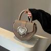 Heart Shaped Design Splicing Color Crossbody Bag Women New Fashion Love Metal Buckle One Shoulder Bag Korean Versatile Handbag
