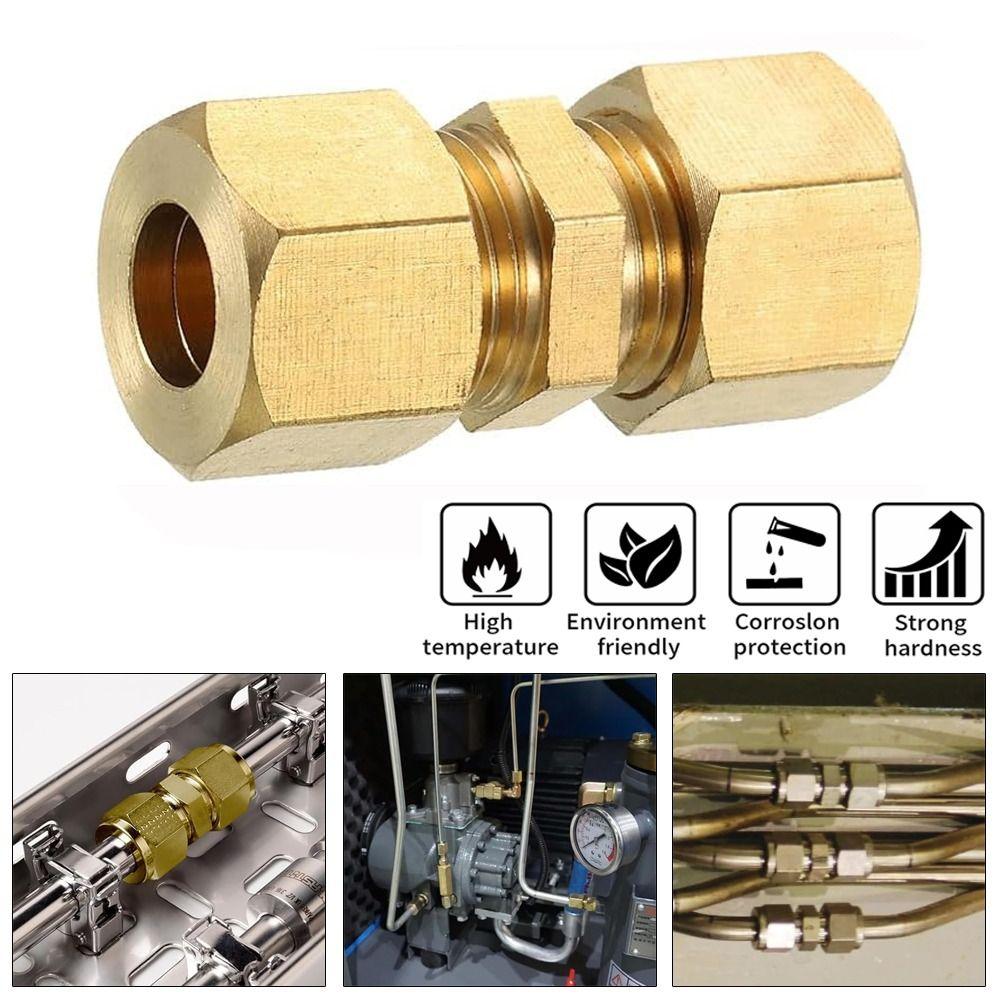 Brass Brass Compression Fitting 1/8" 3/16" 1/4" 5/16" 3/8" 1/2" Straight Coupling  Gas System