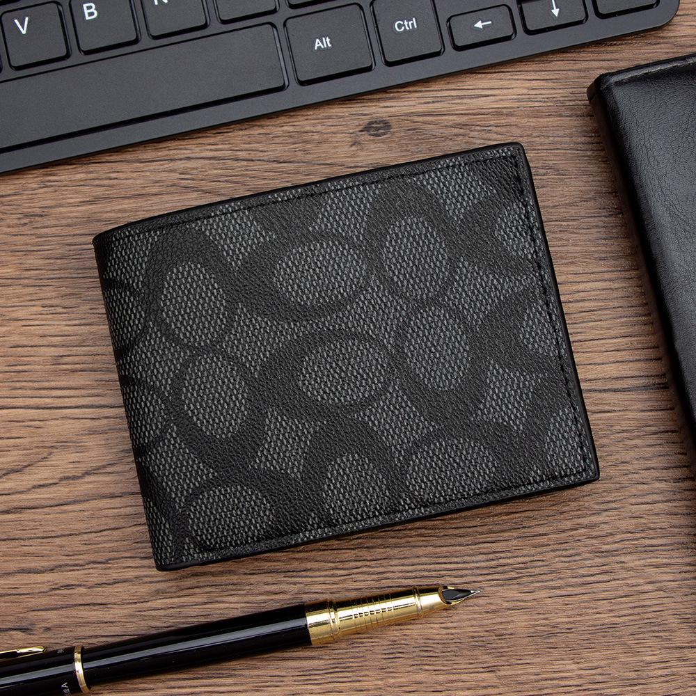 Men's Classic Bifold Leather Wallet with Zippered Coin Pocket