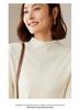 Women's High Neck Cashmere Wool Pullover – Solid Color, Half Sleeve, Inner Rolled Edge, Perfect Base Layer for Autumn/Winter.