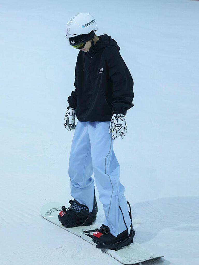 Mit Fleece gefütterte Skihose für Damen & Herren: Winddichte, Wasserdichte, Schneesichere Winter-Shell