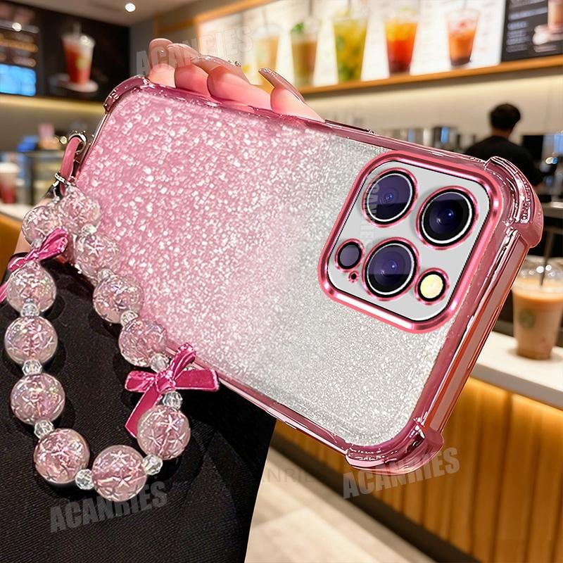 Yıldız Askı Zinciri Kaplama Simli Darbeye Dayanıklı Silikon Kılıf Iphone 11 12 13 14 15 16 Pro Max Plus Mini X Xs 7 8 Arka Kapak