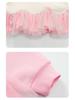 Girls' Spring Cartoon Doll Print Mesh Sweatshirt Dress and Leggings Set