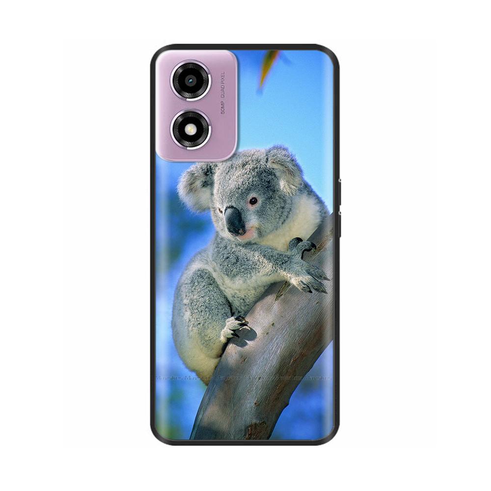 Für Motorola Moto E14 Hülle Niedliche Bemalte Weiche Schwarze Silikonhülle 6,56'' Stoßfeste Handyhülle Für Motorola E14 E 14 MotoE14 Taschen