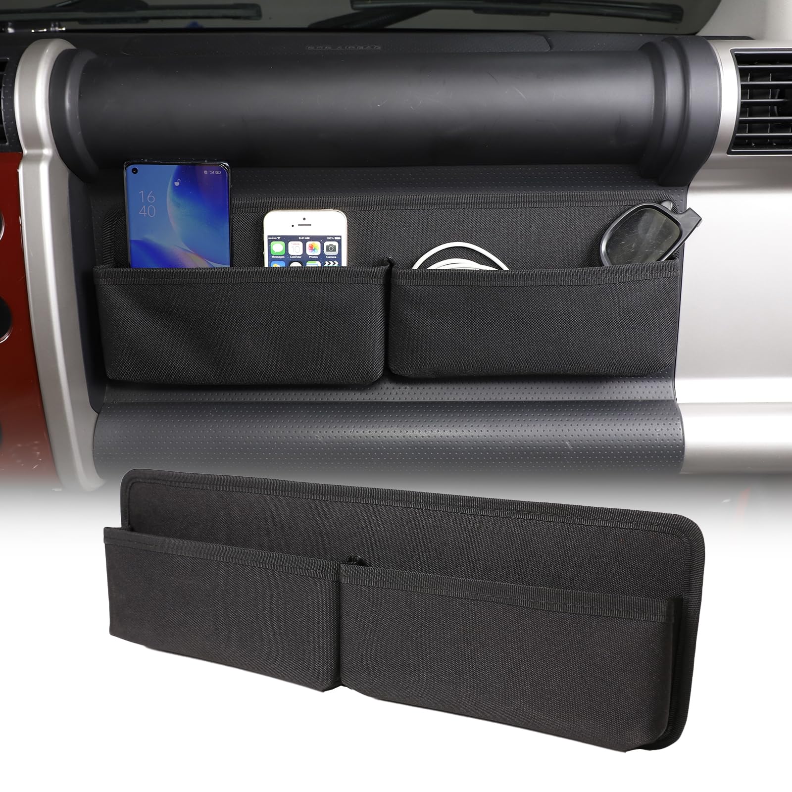 

Storage Pocket for Toyota FJ Cruiser Portable Storage Storage Stylish Oxford Cloth Accessory Co-pilot 2007-2021, Multi-Function Bag, In-Car Pocket, чёрный