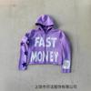 New letter 3d printing sweater letter loose hooded men's and women's coats multi-color optional trend