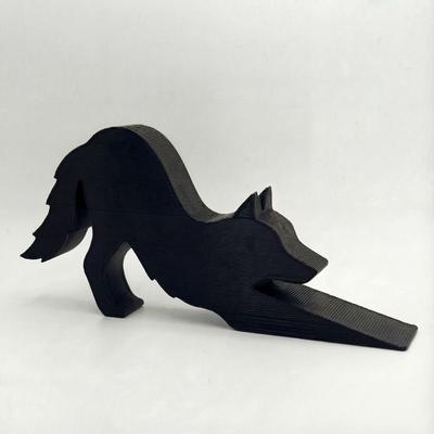 Creative 3D Printing Decorative Animal Door Stop Black Anti-collision Door Stopper Non-slip Door Bumper for Home&Office