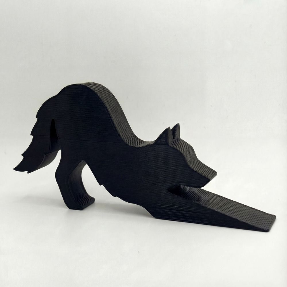 Funny 3D Printing Decorative Animal Door Stop Non-slip Anti-collision Door Stopper Black Door Bumper for Home&Office