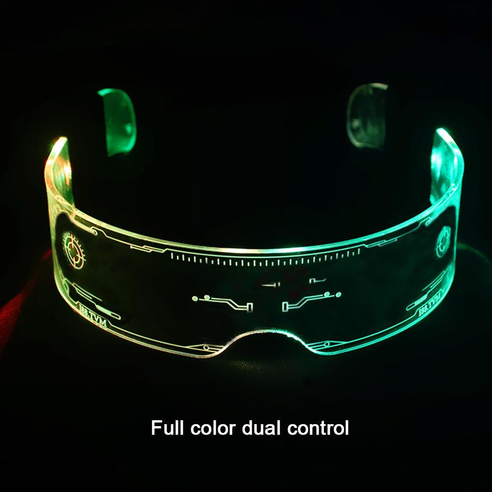 Occhiali LED Ricaricabili USB Occhiali Luminosi Wireless per Bar Notturno Feste Regali Festa al Neon Oggetti di Scena Elettronici per Halloween Natale