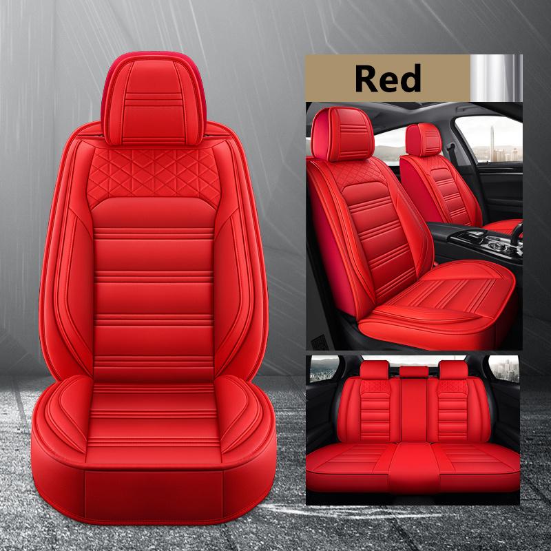 

Чехол на автомобильное сиденье на 5 мест, дышащая подушка для переднего и заднего сиденья с полным объемным звуком, защита автомобильного сиденья-4 сезона, автомобильные аксессуары универсального размера красный