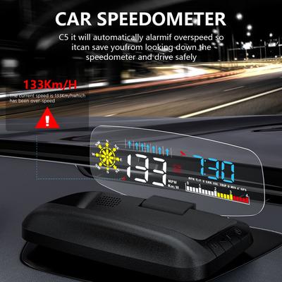 ZQKJ C5 OBD2 GPS HUD Projector Car Head Up Display Navigation Water Temp Fuel Consumption Gauges Auto Digital Speedometer