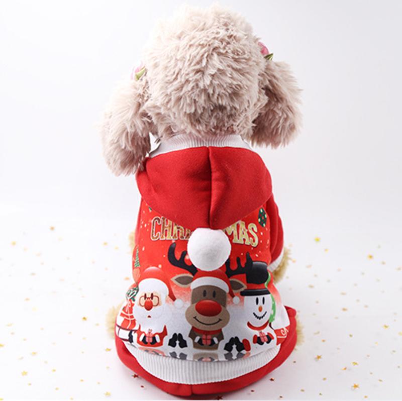 Christmas Cat Clothes Small Dogs Cats Santa Costume Kitten Puppy Outfit Hoodie Warm Pet Dog Clothes