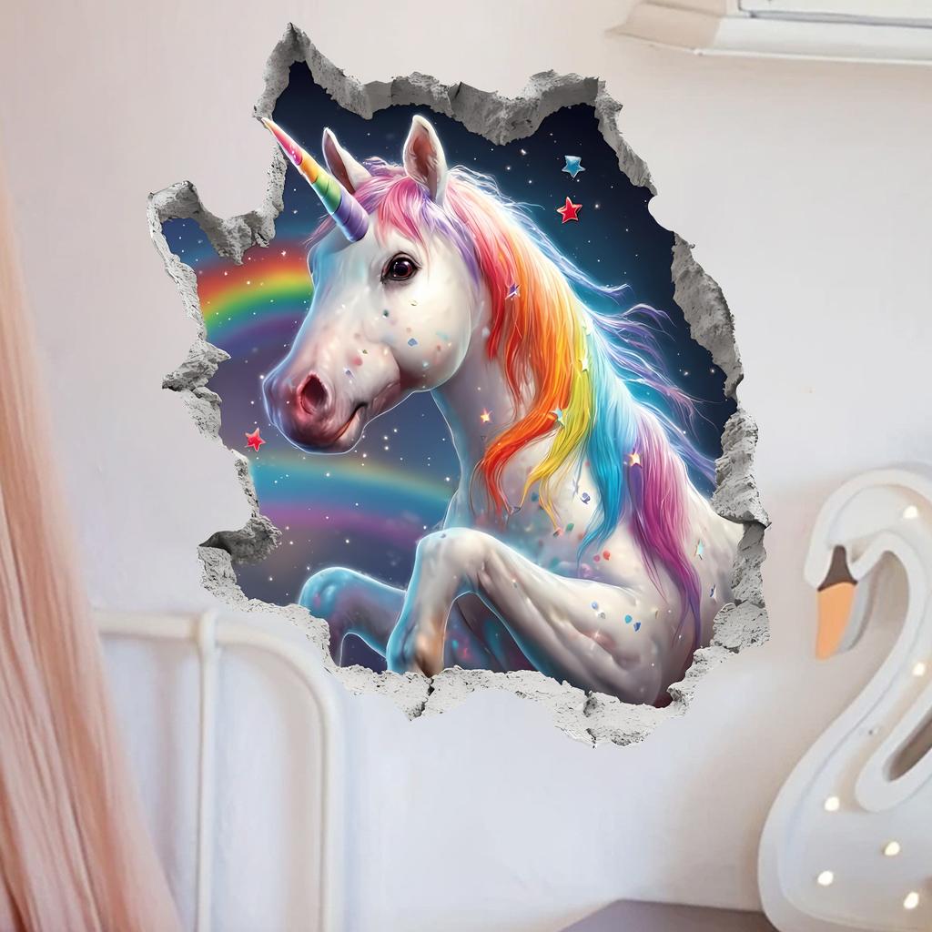 Unicorn Wall Sticker Self Adhesive Decal for Bedroom Living Room Study Nursery Kids Room Wall Decor