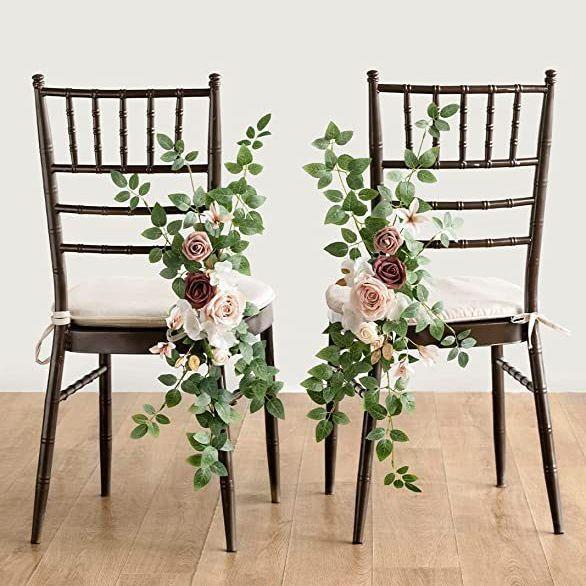 Wedding Gift Chair Back Flower Simulation Flower Kit European And American Outdoor Festival Decoration Background Direct Supply