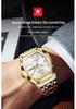 OLEVS Men's Quartz Watch, Barrel Shape, Double Calendar, Large Dial