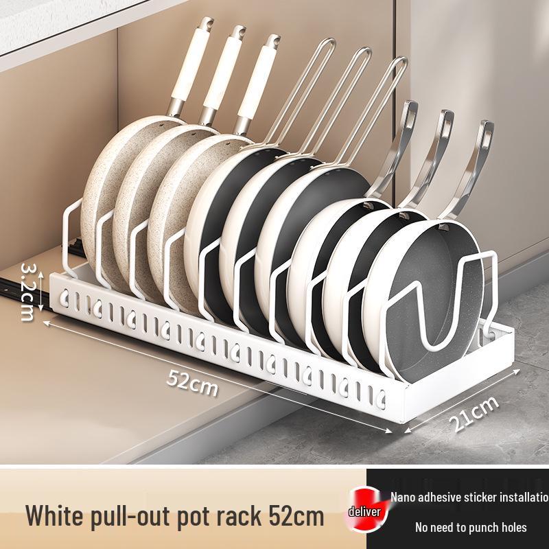 

Регулируемая стойка-органайзер для кастрюль и сковородок для кухонного хранения